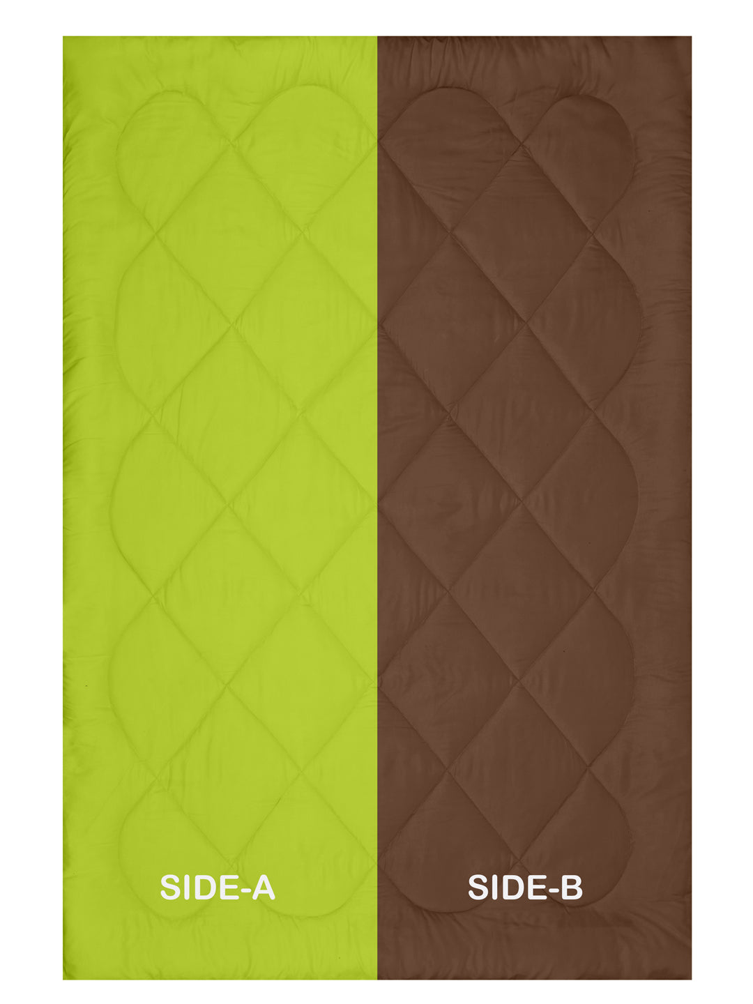 Reversible Single Bed Comforter 200 GSM 60x90 Inches (Green & Brown)