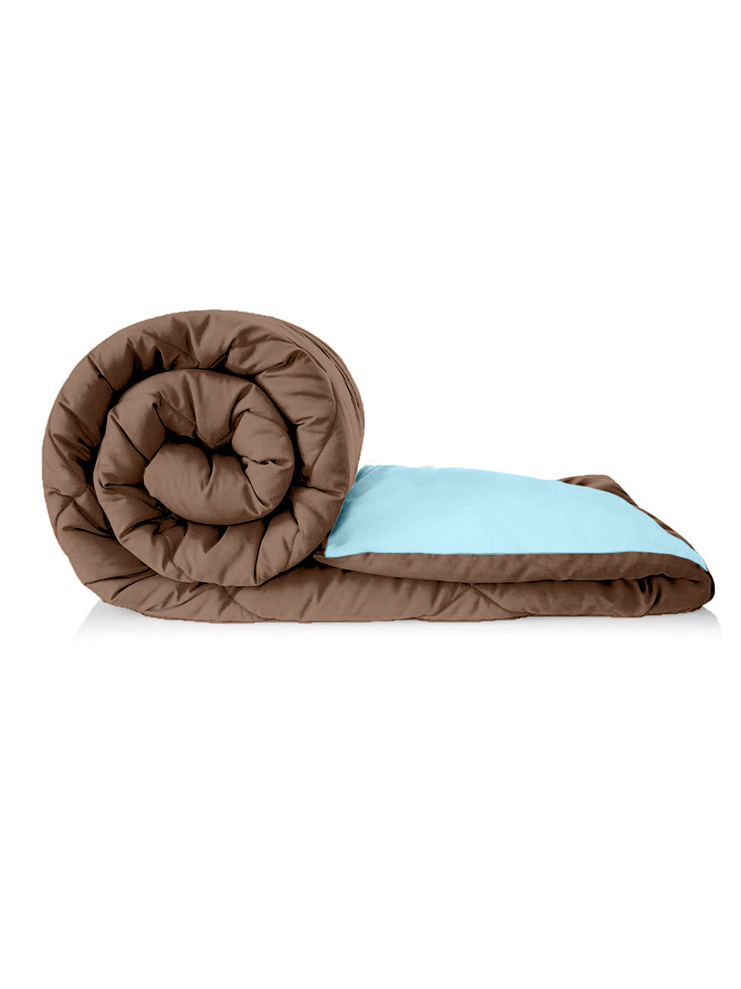Reversible Single Bed Comforter 200 GSM 60x90 Inches (Aqua Blue & Brown)