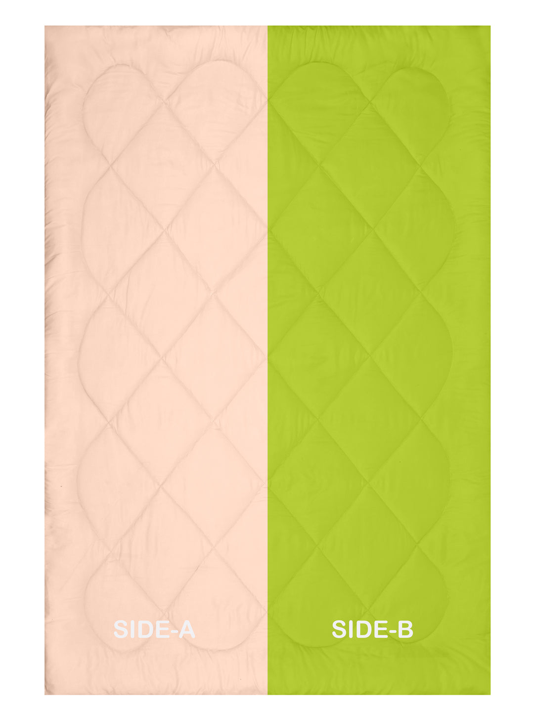Reversible Single Bed Comforter 200 GSM 60x90 Inches (Peach & Green)