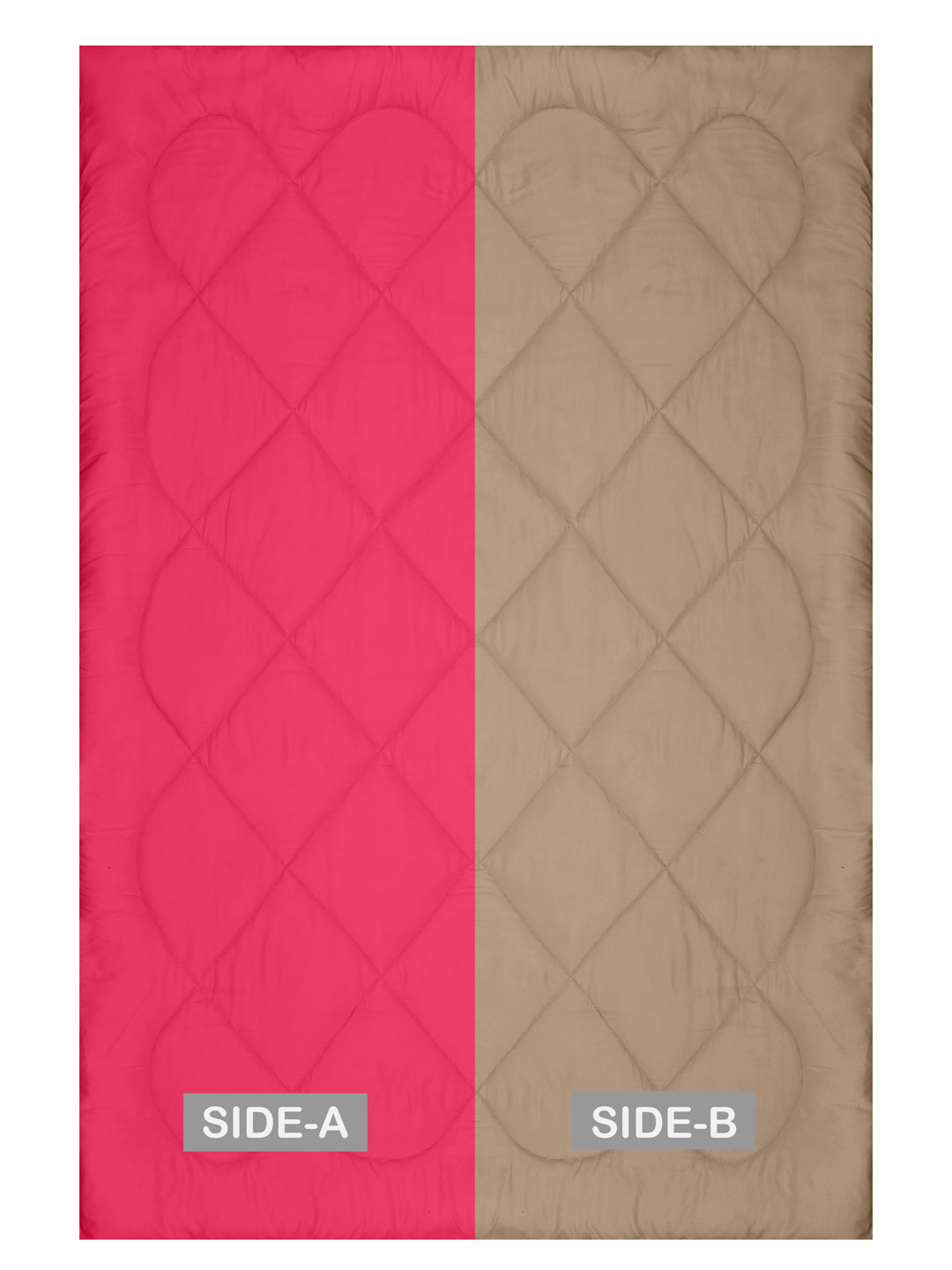 Reversible Single Bed Comforter 200 GSM 60x90 Inches (Pink & Taupe)