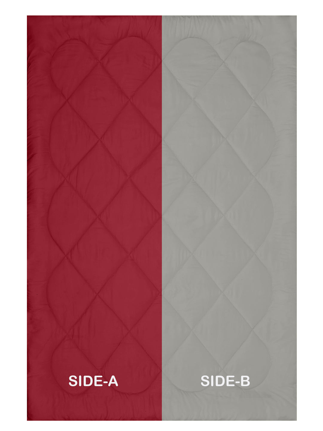 Reversible Single Bed Comforter 200 GSM 60x90 Inches (Grey & Maroon)