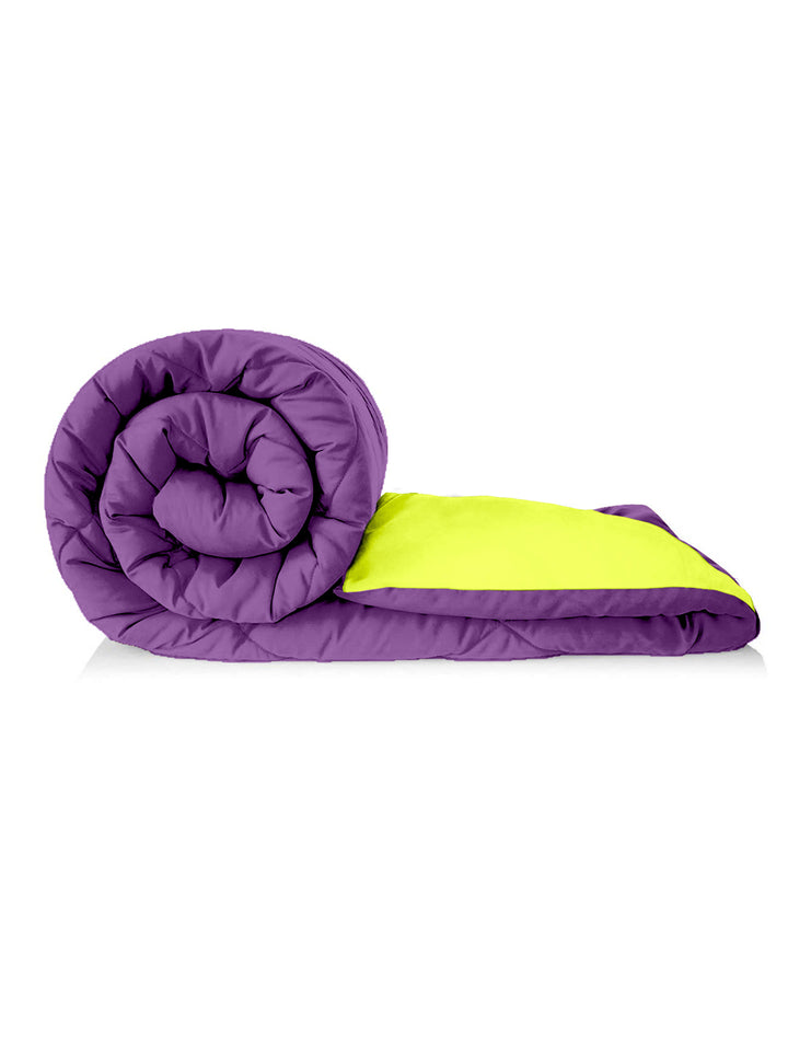 Reversible Single Bed Comforter 200 GSM 60x90 Inches (Green & Purple)