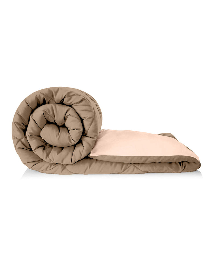 Reversible Single Bed Comforter 200 GSM 60x90 Inches (Taupe & Peach)