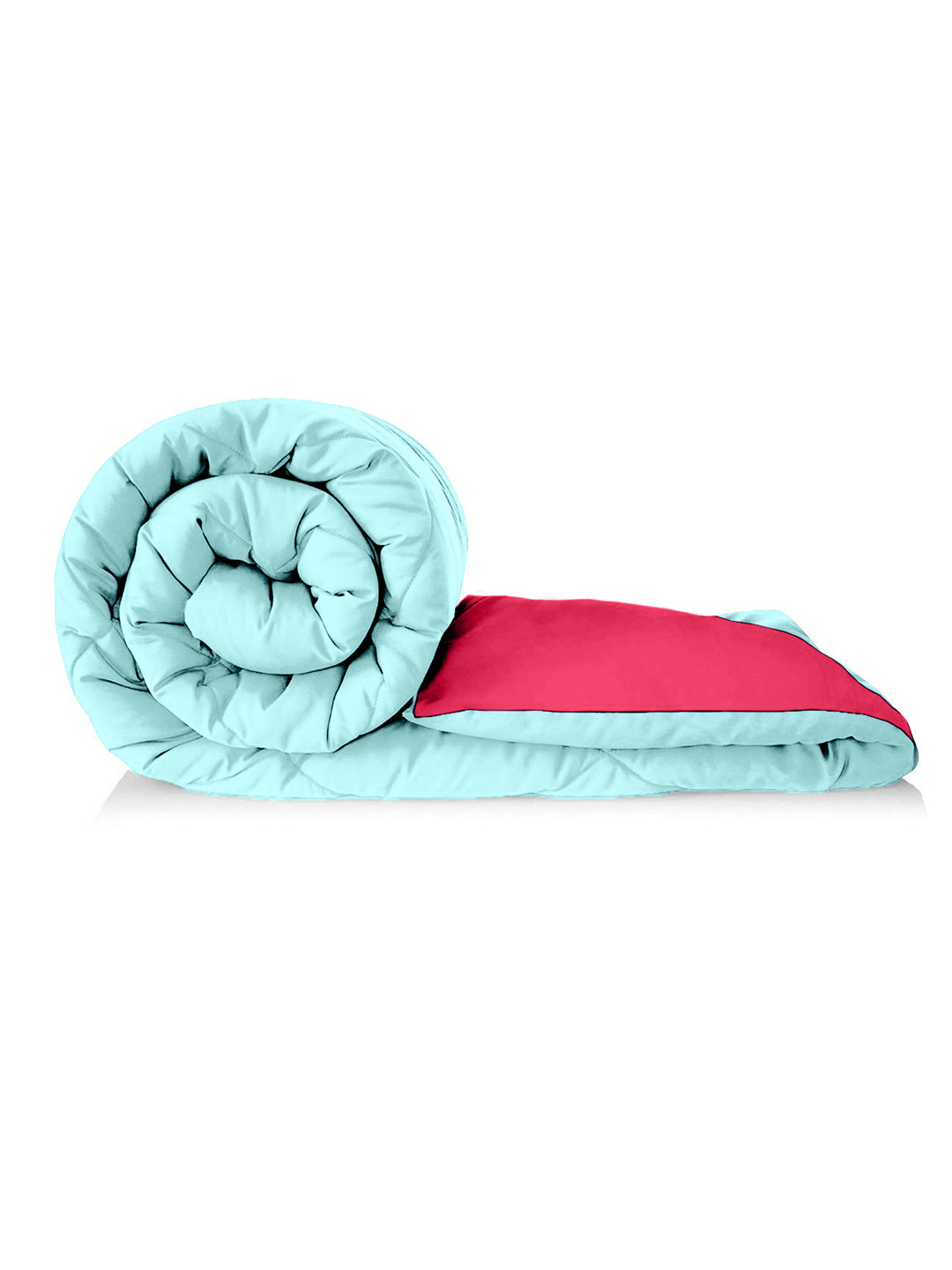 Reversible Single Bed Comforter 200 GSM 60x90 Inches (Aqua Blue & Pink)