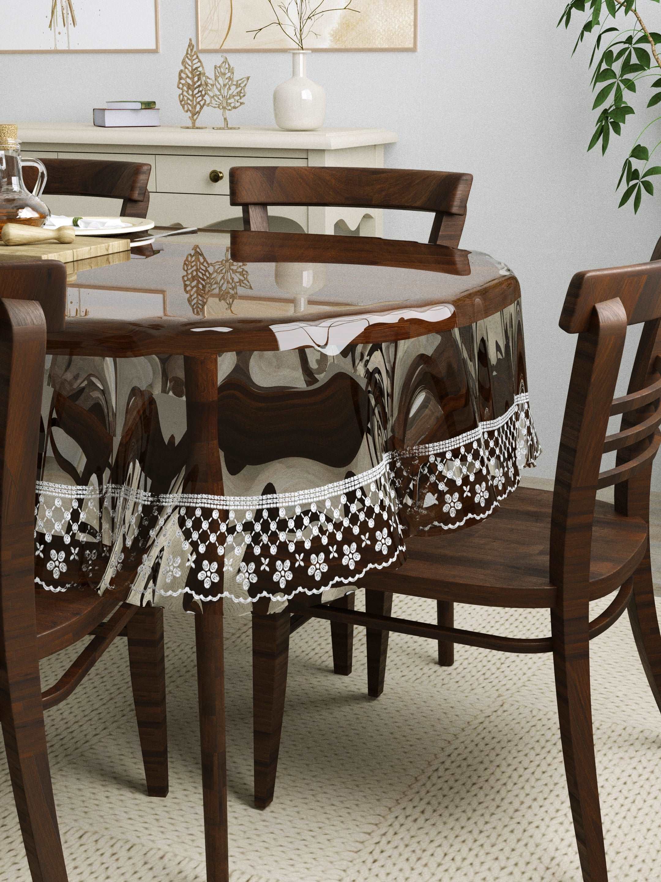 Dining table cover oval shape 6 seater sale