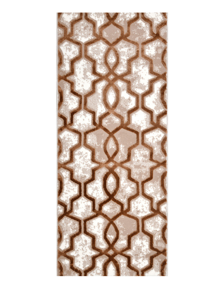 Bedside Runner Carpet Rug With Anti Skid Backing; 57x140 cms; Golden Beige