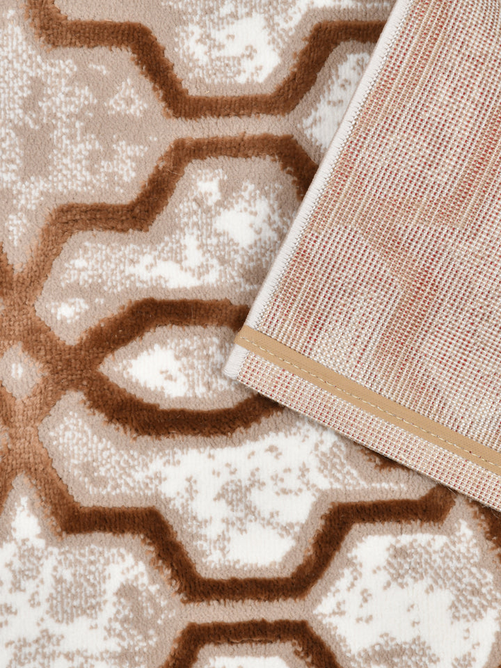 Bedside Runner Carpet Rug With Anti Skid Backing; 57x140 cms; Golden Beige