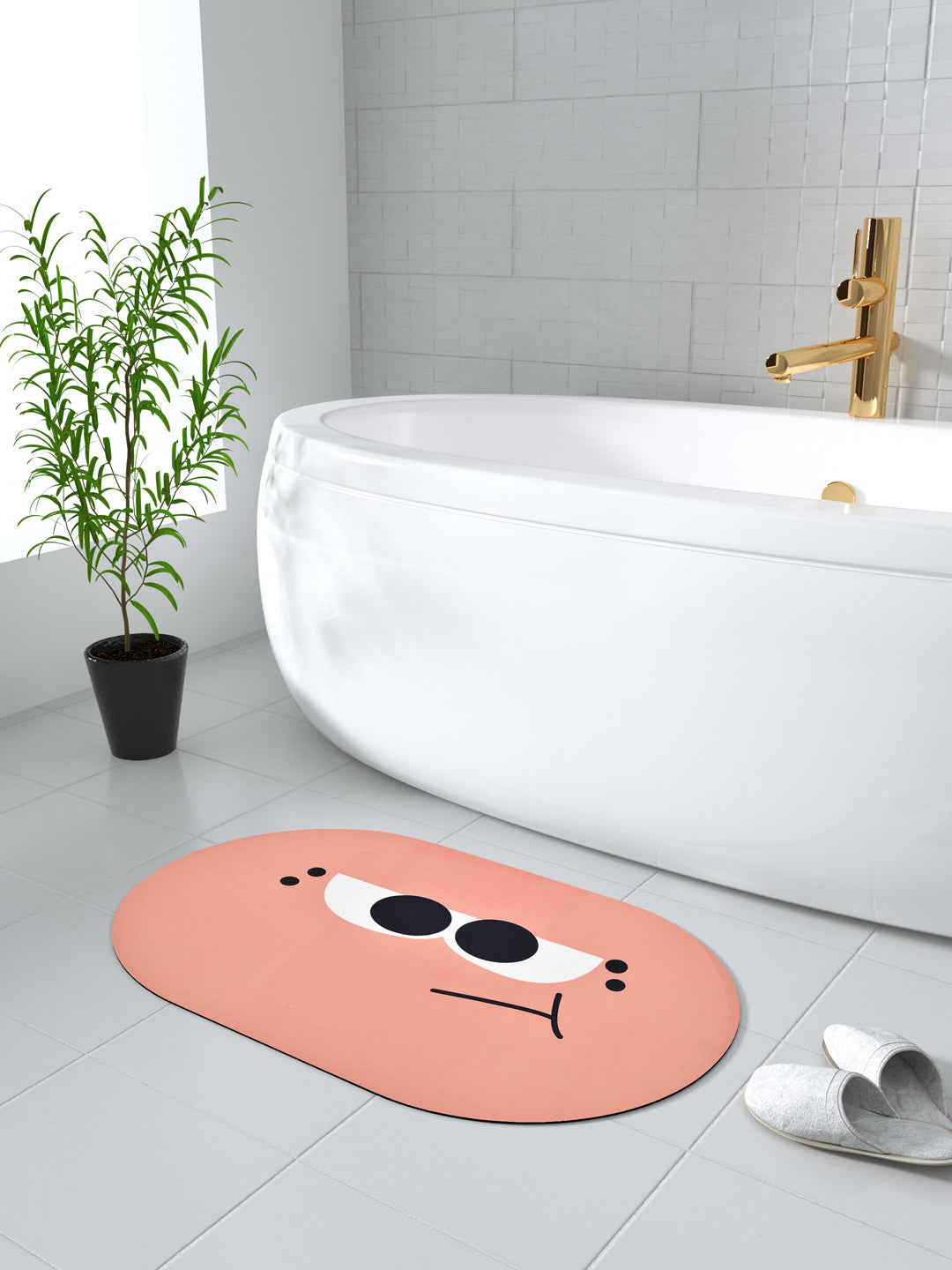 Bath Mat Super Absorbent Anti Slip; Apricot Peach