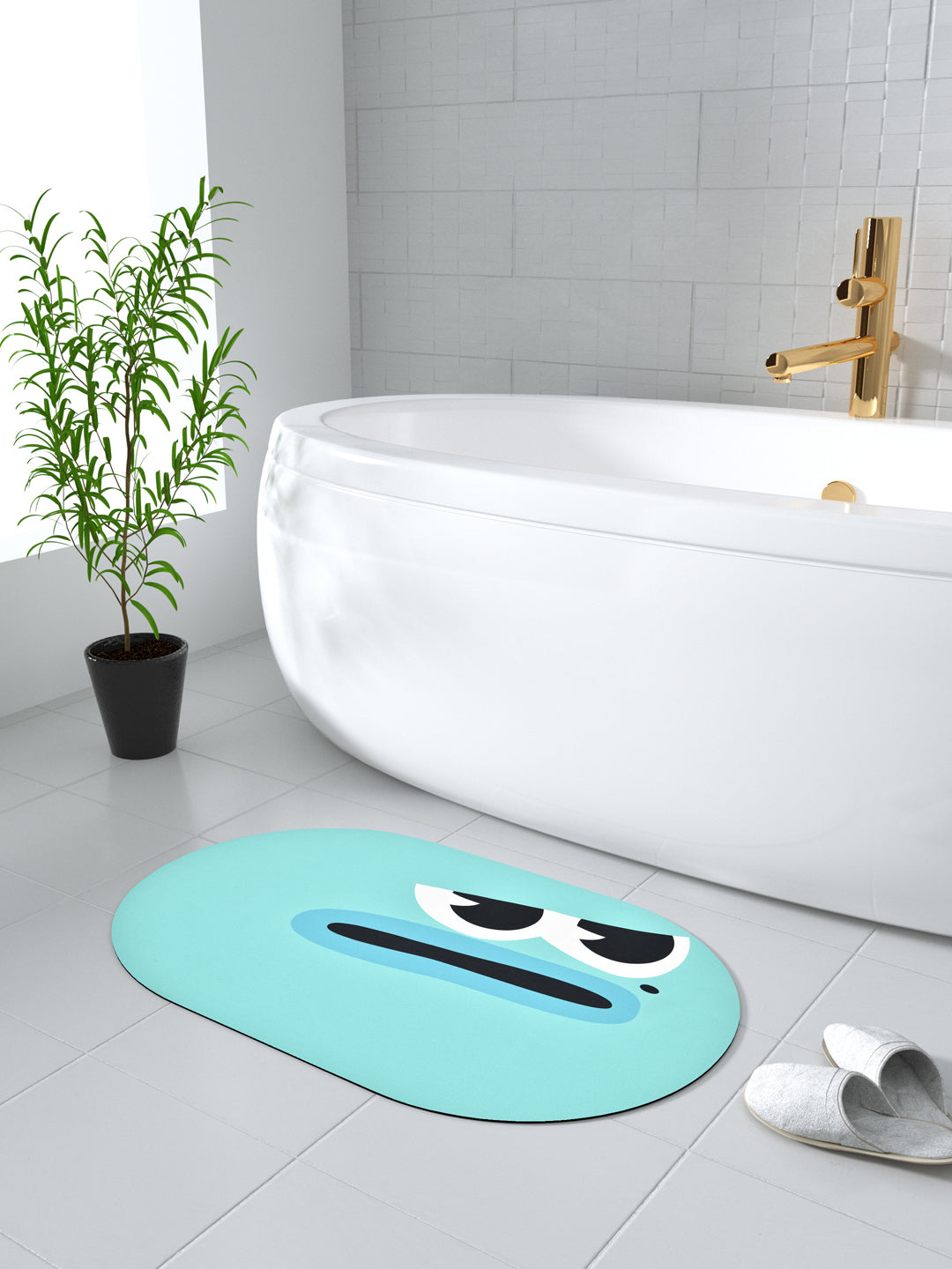 Bath Mat Super Absorbent Anti Slip; Airforce Blue