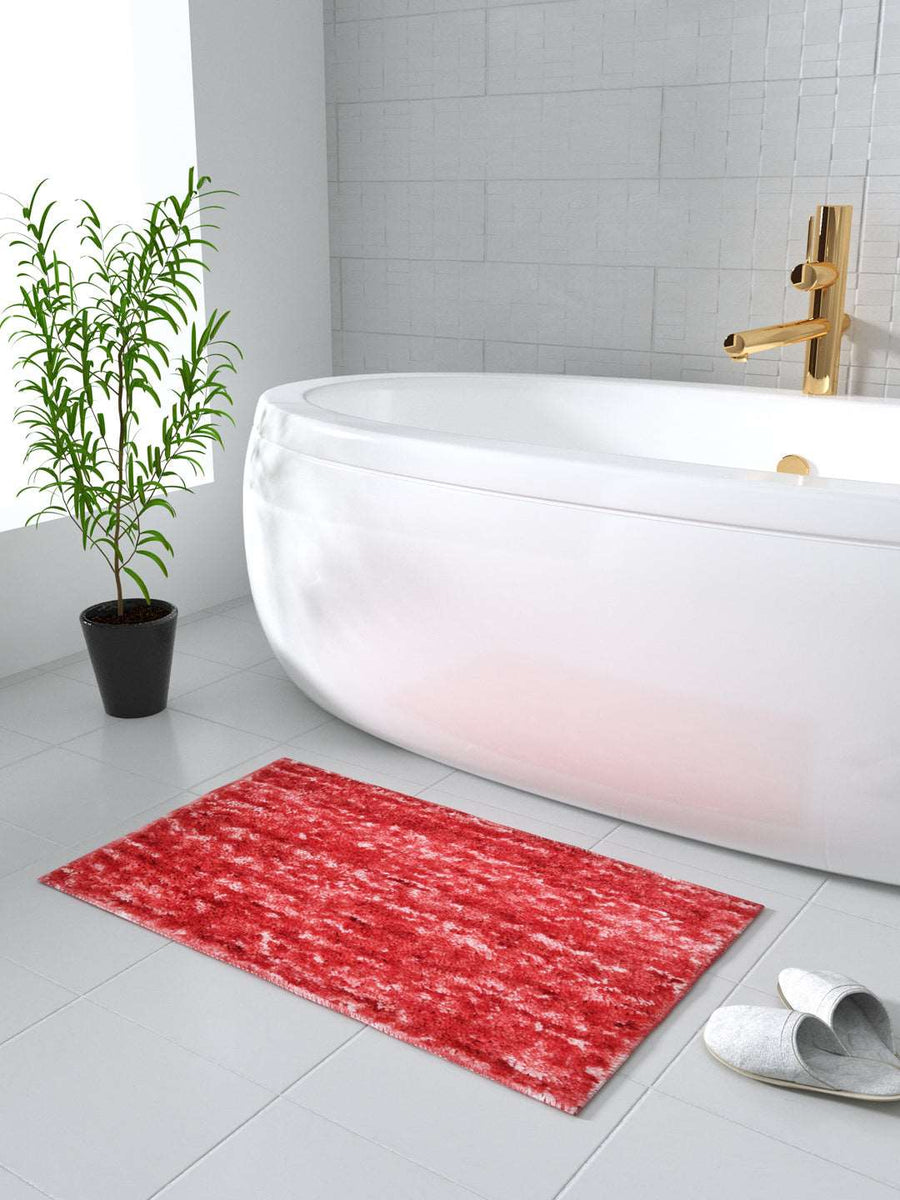 Bath Mat Super Absorbent Anti Slip; Carrot Red
