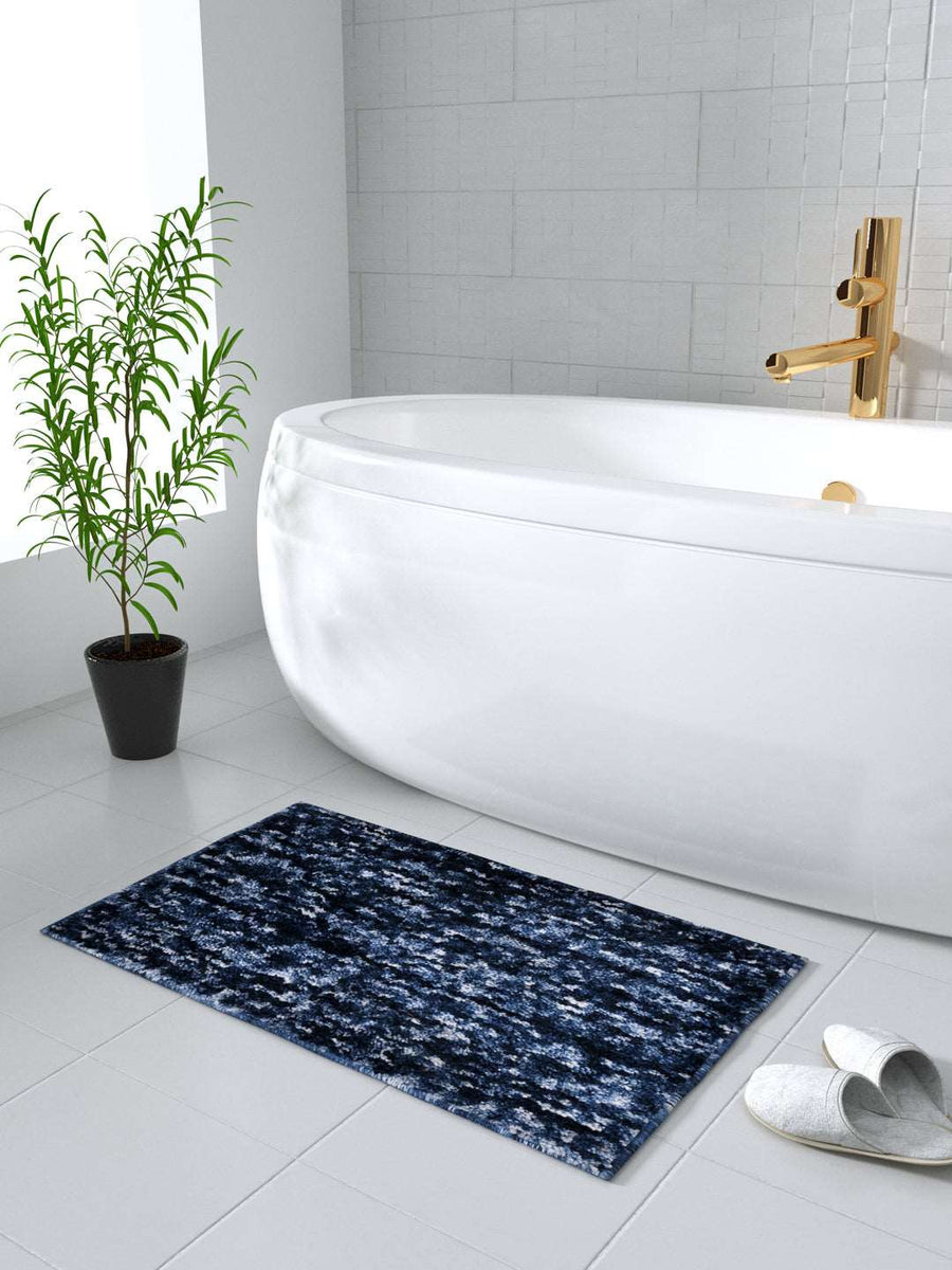 Bath Mat Super Absorbent Anti Slip; Indigo Blue