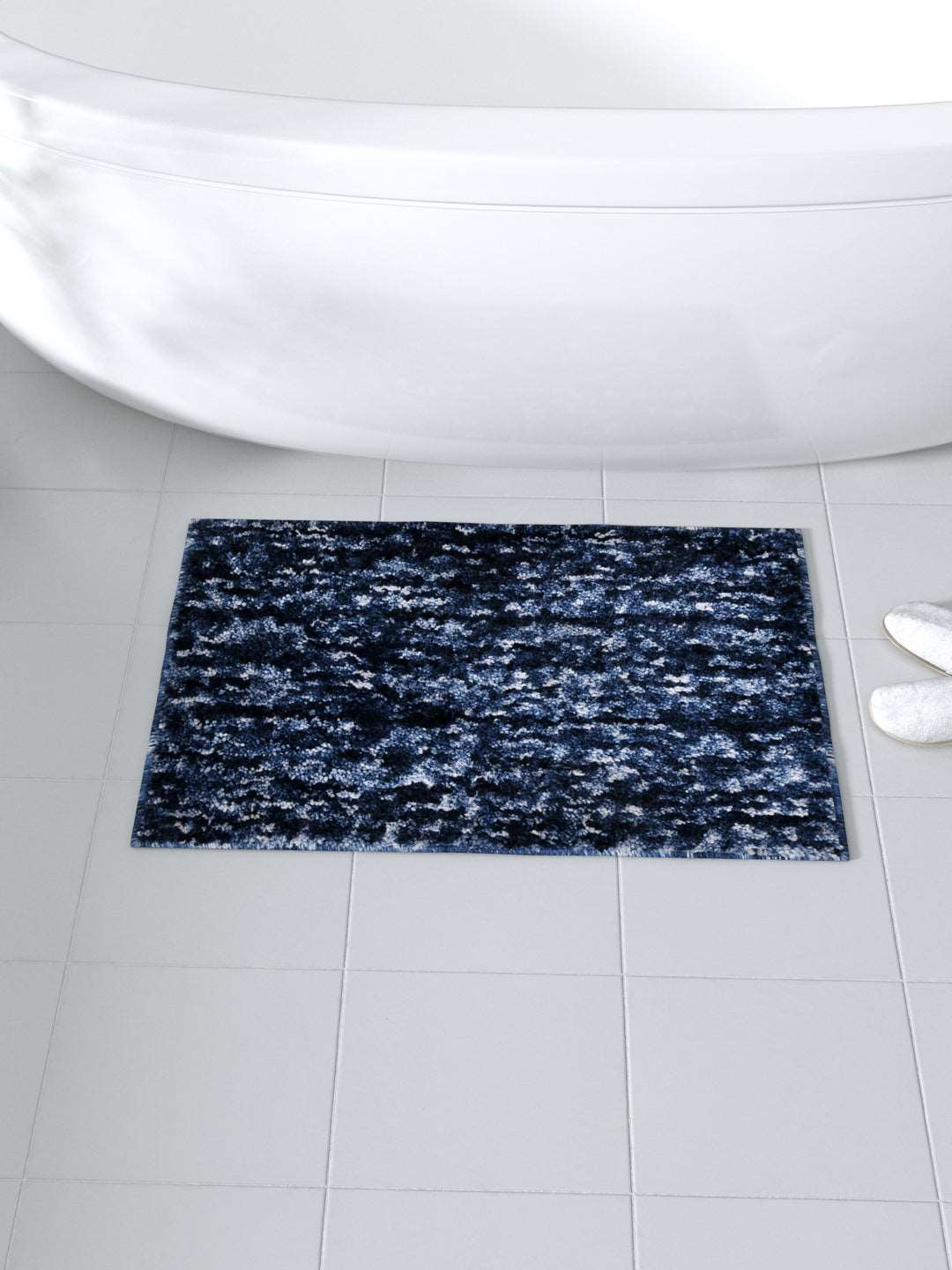 Bath Mat Super Absorbent Anti Slip; Indigo Blue