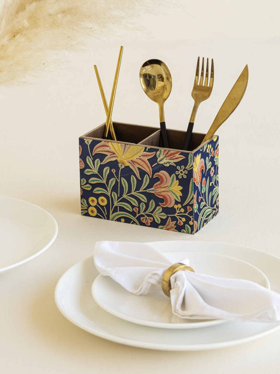 Cutlery Holder For Dining Table; Spoon Holder; Multicolor Leaf