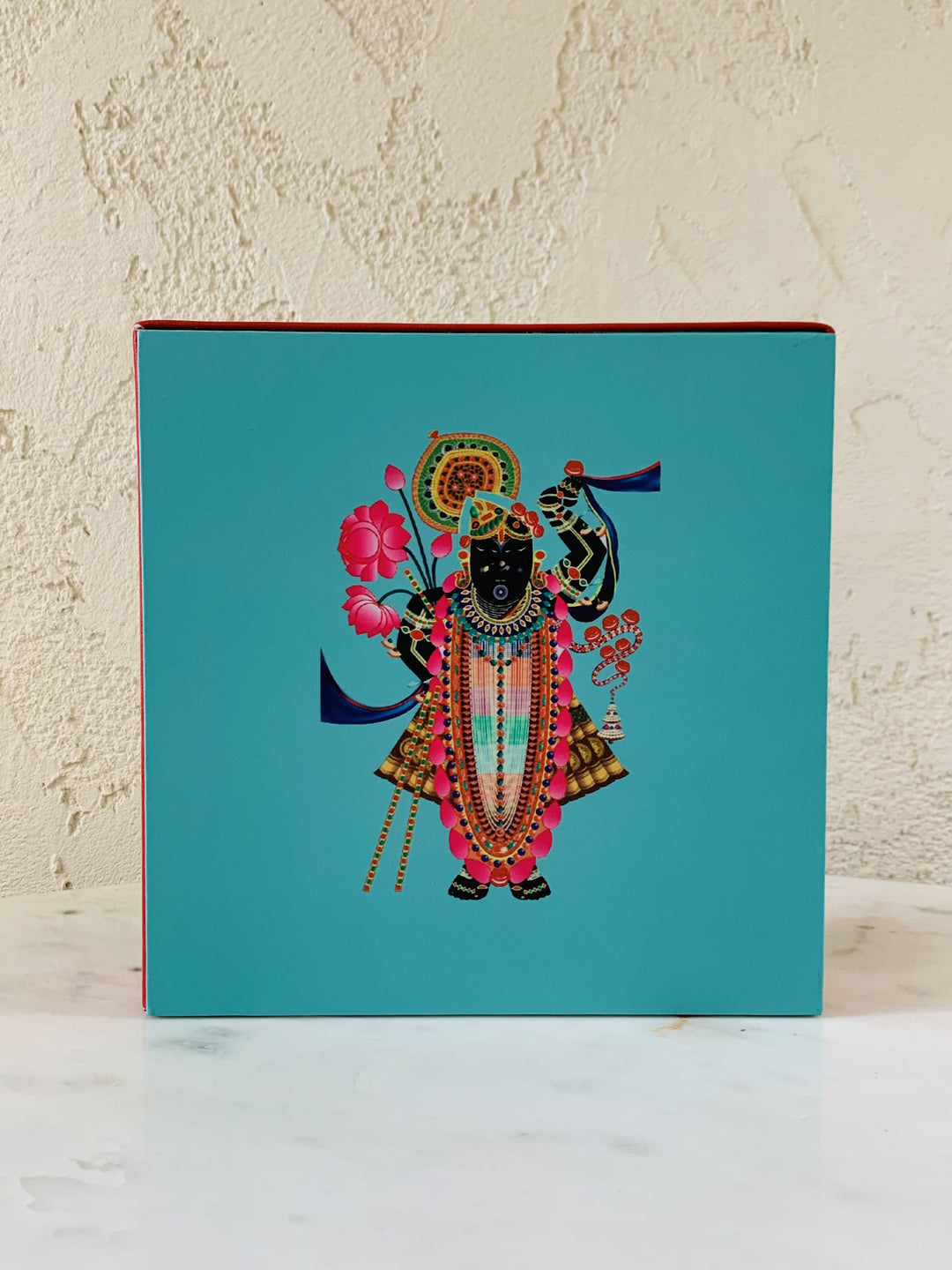 Leather Box Square; Shreenath Ji Red