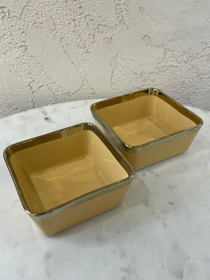 Ceramic Bowls Set Of 2 | Serving & Dining | Marigold Yellow