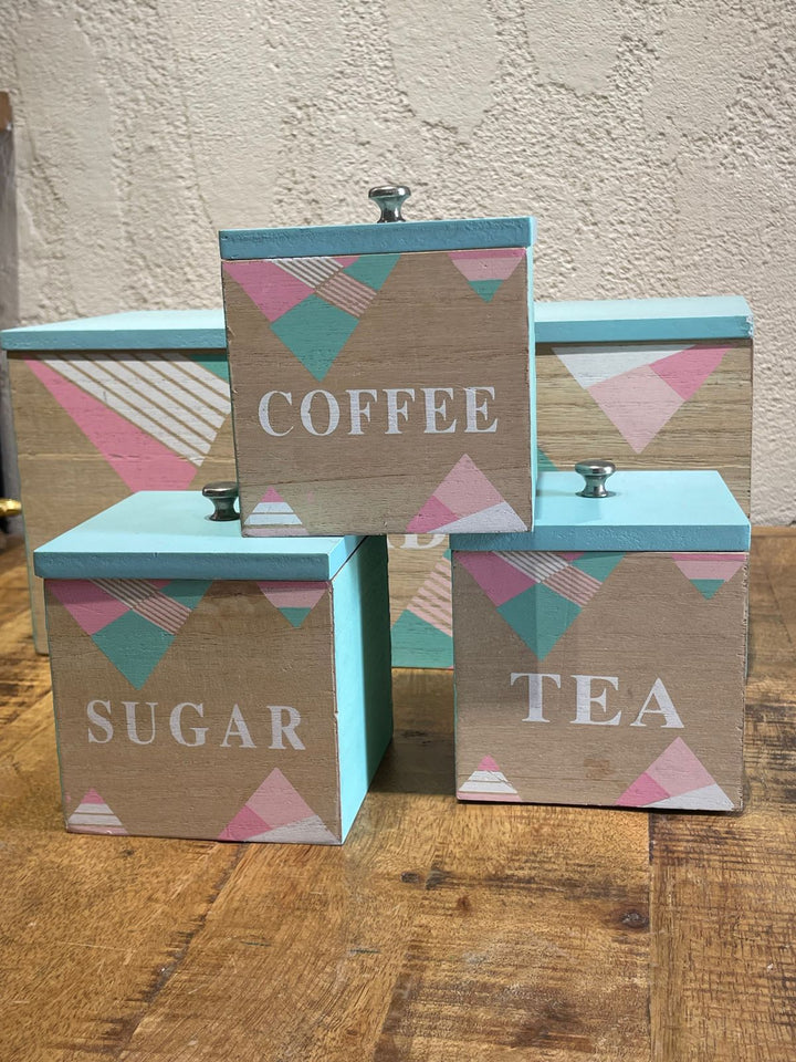 Wooden Bread | Sugar | Tea Box; Mint Green