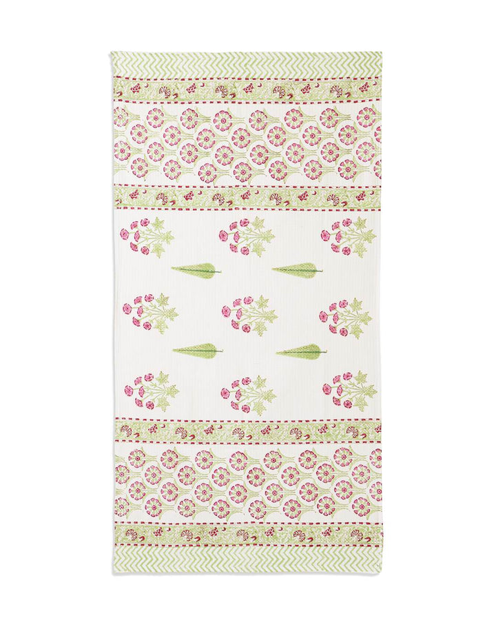 Royal Blossom Cotton Waffle Bath Towel 60 x 30 Inch Hand Block Print