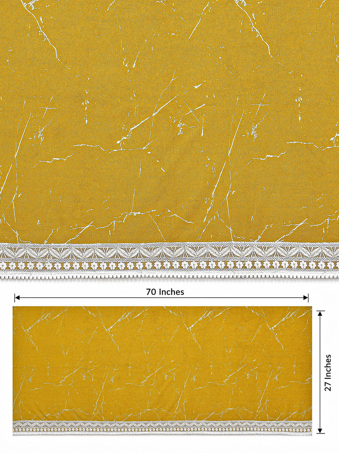 Suede Velvet Sofa Mat 3 Seater | Anti Skid & Machine Washable Sofa Cover Protector | Marble Luxe - Mustard Gold