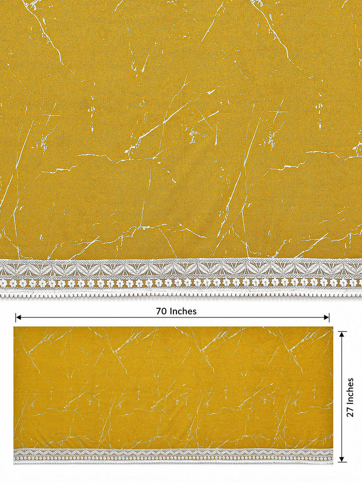 Suede Velvet Sofa Mat 3 Seater | Anti Skid & Machine Washable Sofa Cover Protector | Marble Luxe - Mustard Gold