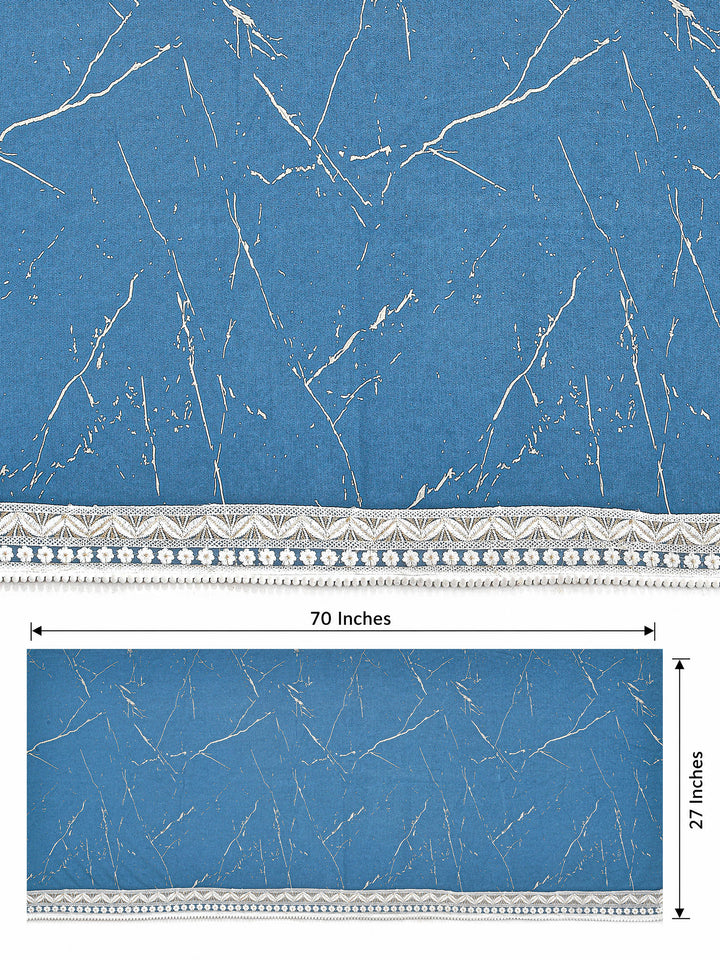 Suede Velvet Sofa Mat 3 Seater | Anti Skid & Machine Washable Sofa Cover Protector | Marble Luxe - Sapphire Blue