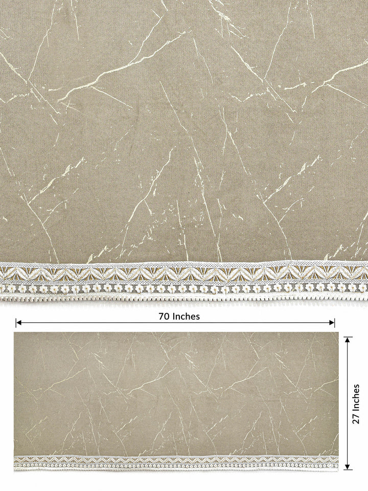 Suede Velvet Sofa Mat 3 Seater | Anti Skid & Machine Washable Sofa Cover Protector | Marble Luxe - Stone Beige
