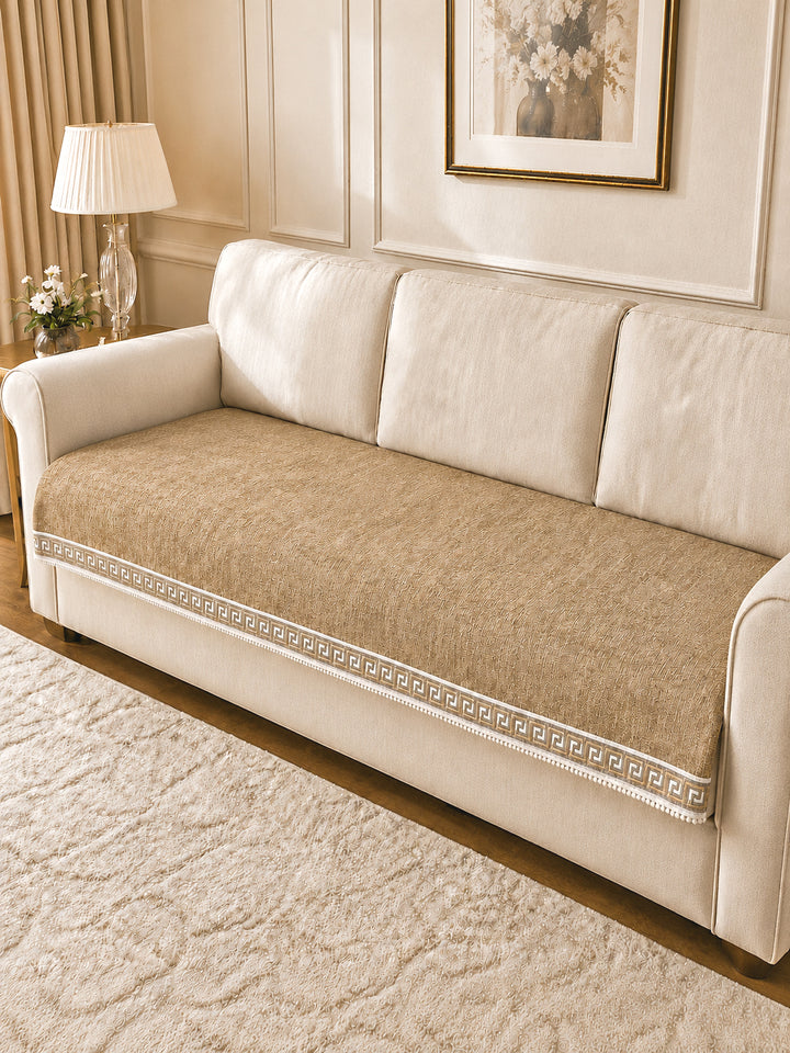 Suede Velvet Sofa Mat 3 Seater | Regal Edge – Desert Beige