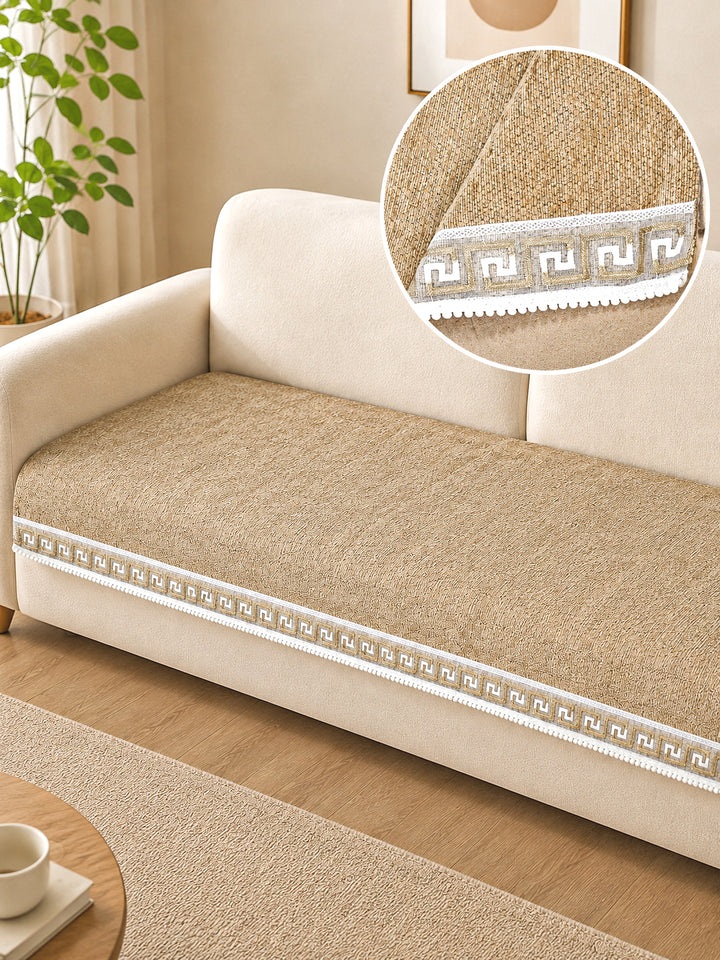 Suede Velvet Sofa Mat 3 Seater | Regal Edge – Desert Beige