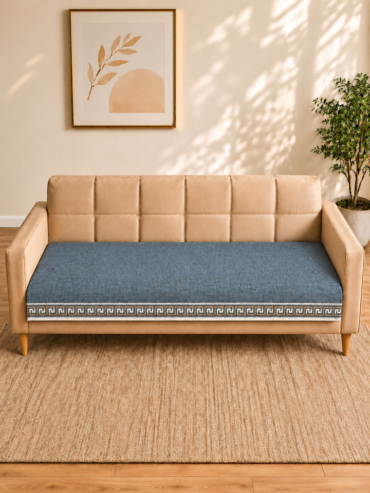 Suede Velvet Sofa Mat 3 Seater | Regal Edge – Greyish Blue