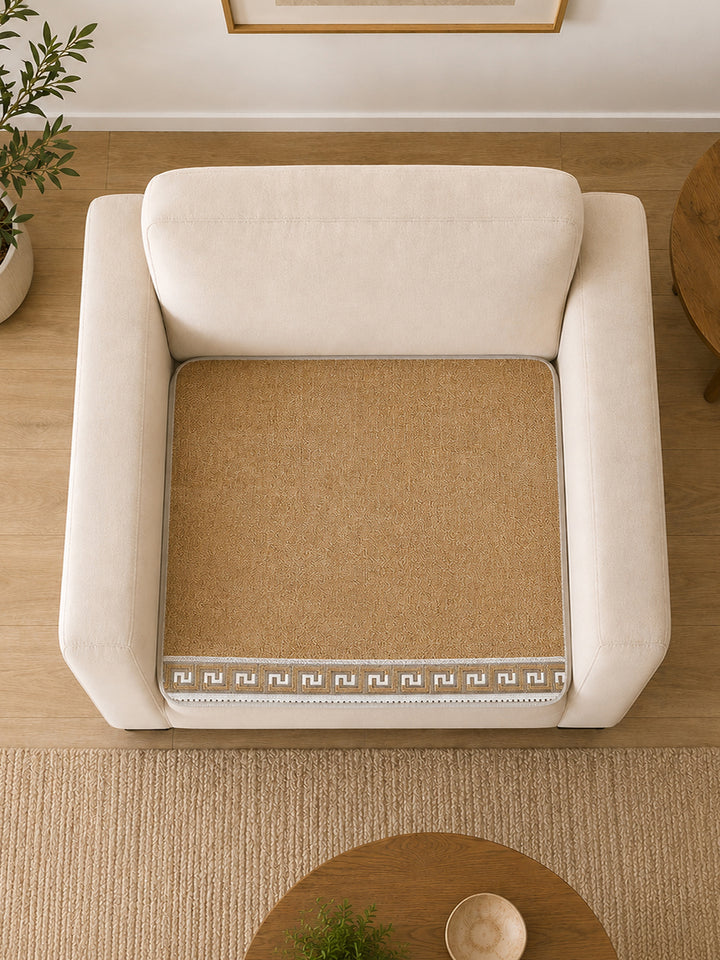 Suede Velvet Sofa Mat 1 Seater | Regal Edge – Desert Beige