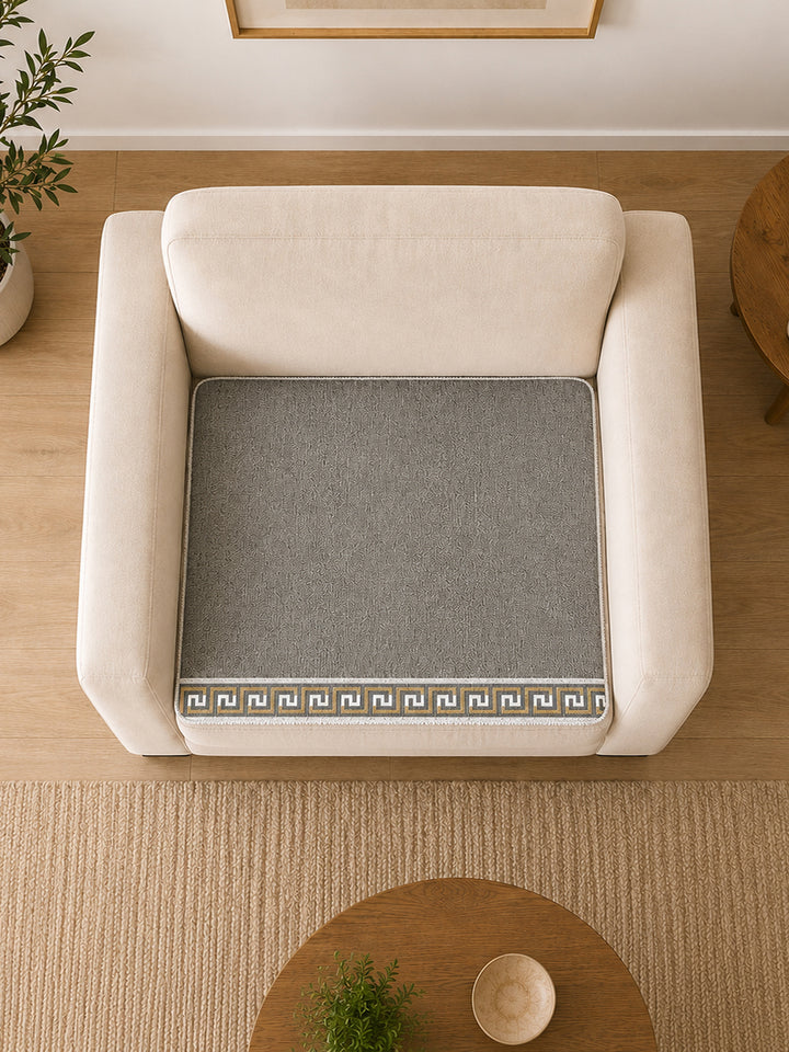Suede Velvet Sofa Mat 1 Seater | Regal Edge – Greyish Blue
