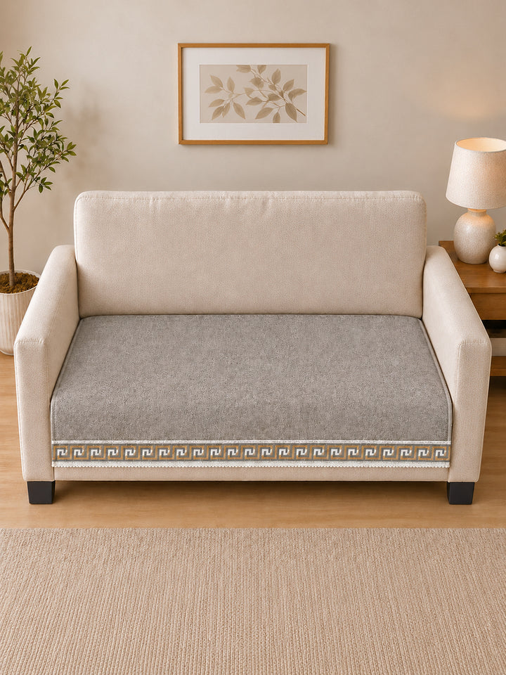 Suede Velvet Sofa Mat 2 Seater | Regal Edge – Warm Grey