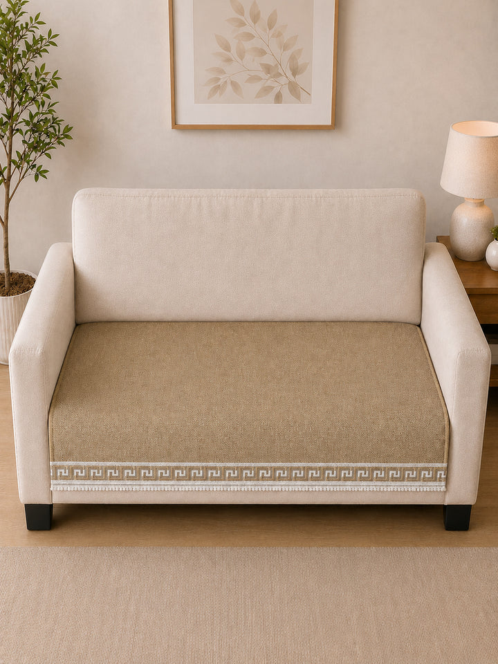 Suede Velvet Sofa Mat 2 Seater | Regal Edge – Desert Beige