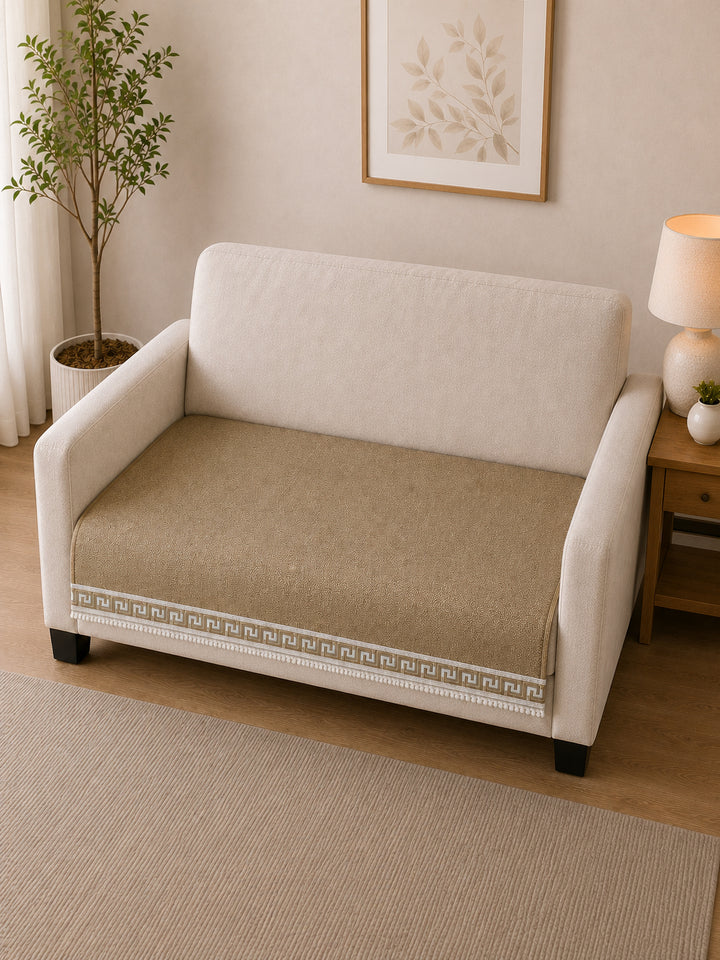 Suede Velvet Sofa Mat 2 Seater | Regal Edge – Desert Beige