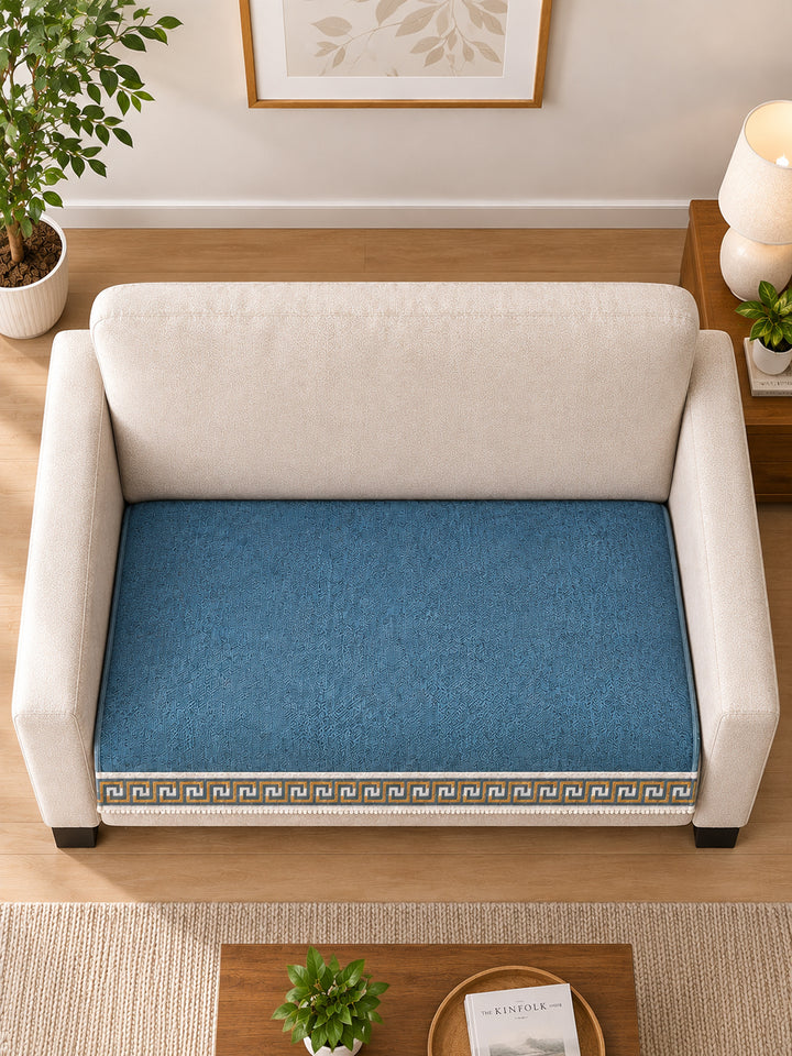 Suede Velvet Sofa Mat 2 Seater | Regal Edge – Greyish Blue