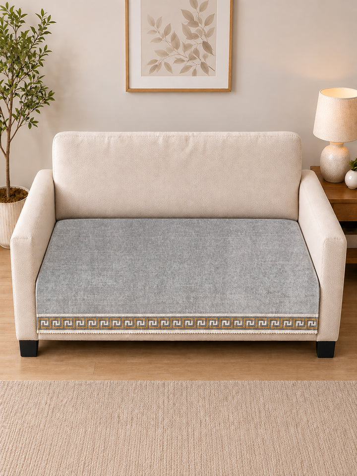Suede Velvet Sofa Mat 2 Seater | Regal Edge – Mist Grey