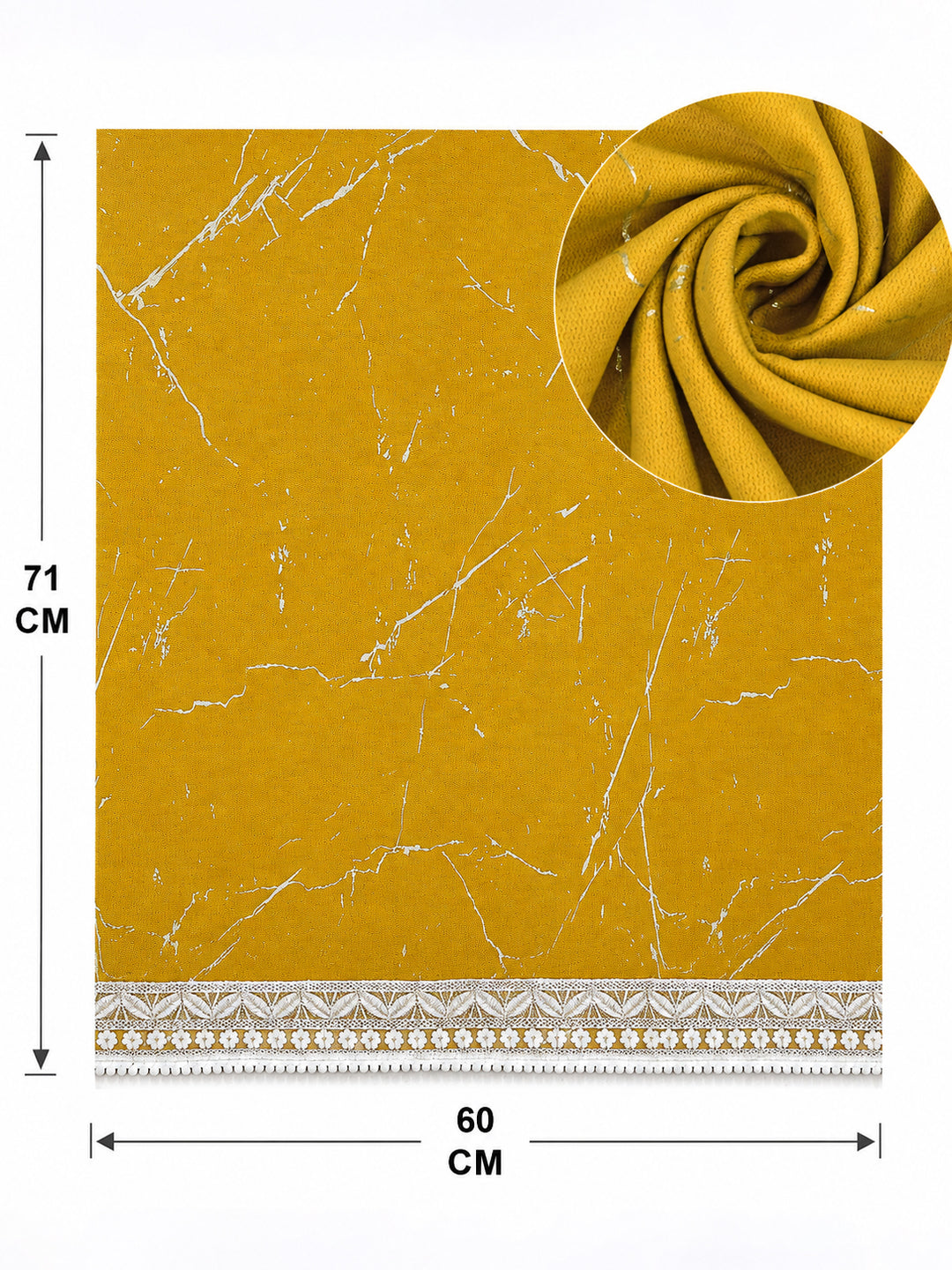 Velvet Sofa Mat 1 Seater Back & Seat | Marble Luxe - Mustard Gold