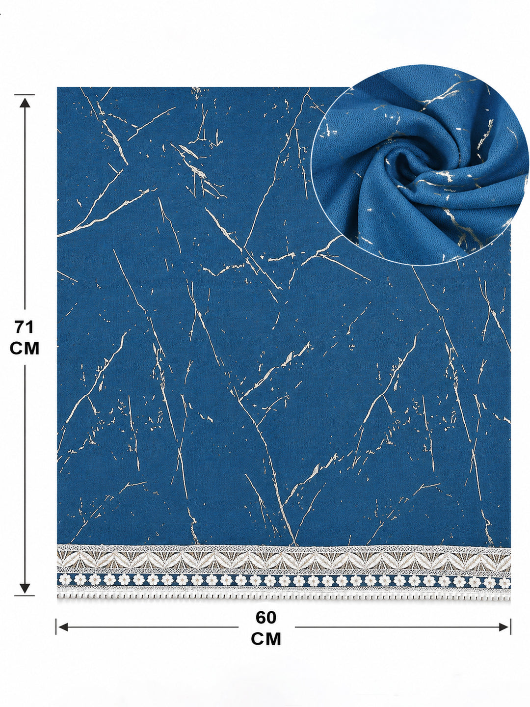 Velvet Sofa Mat 1 Seater Back & Seat | Marble Luxe - Sapphire Blue