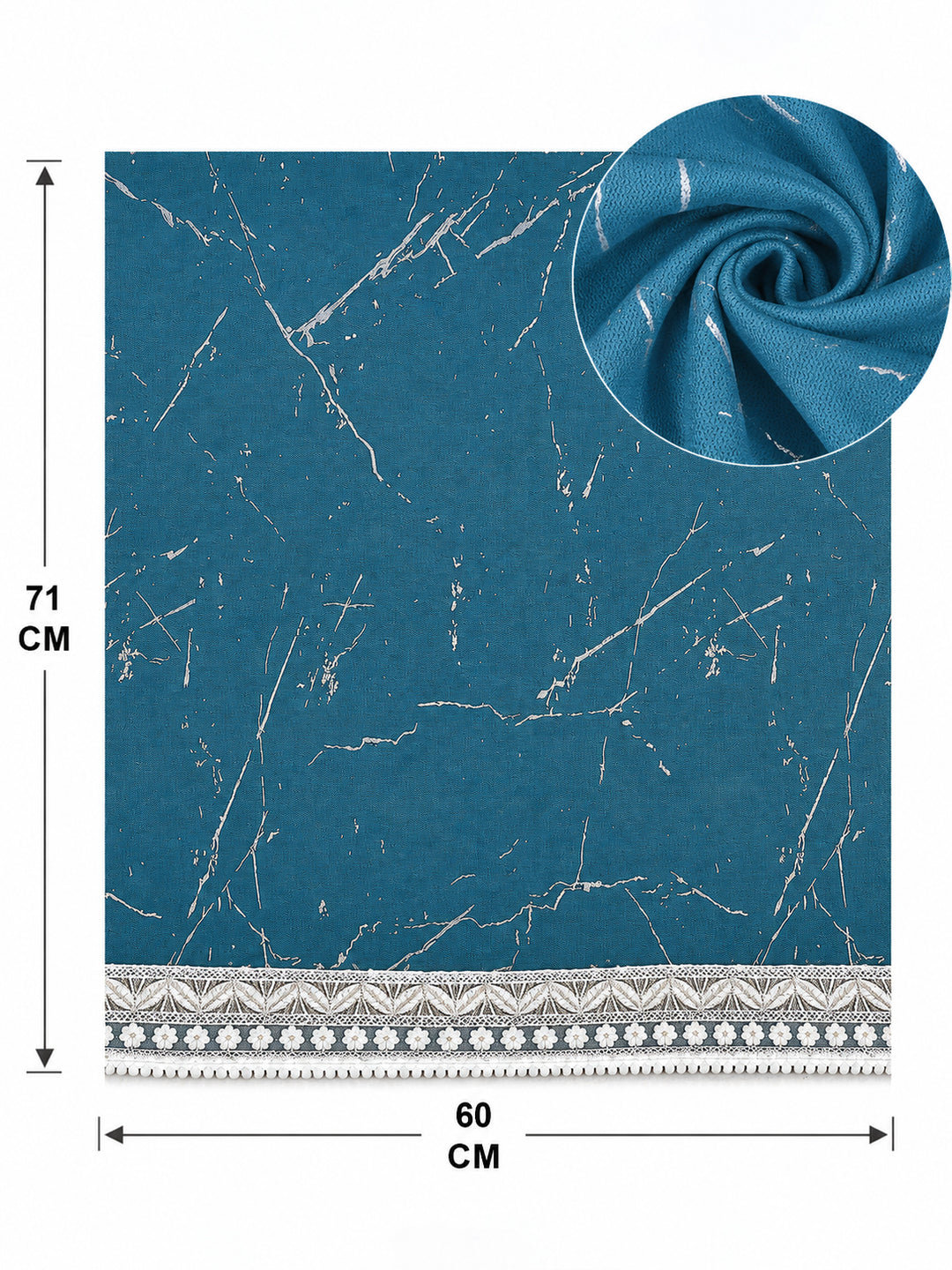 Velvet Sofa Mat 1 Seater Back & Seat | Marble Luxe - Aqua Blue