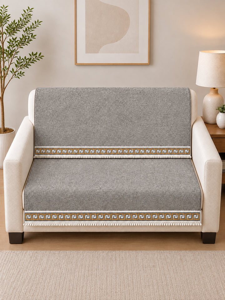 Suede Velvet Sofa Mat 2 Seater Back & Seat | Regal – Warm Grey