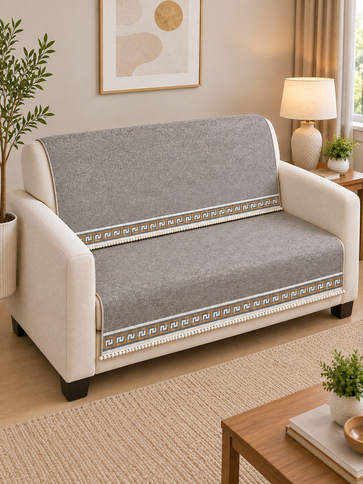 Suede Velvet Sofa Mat 2 Seater Back & Seat | Regal – Warm Grey