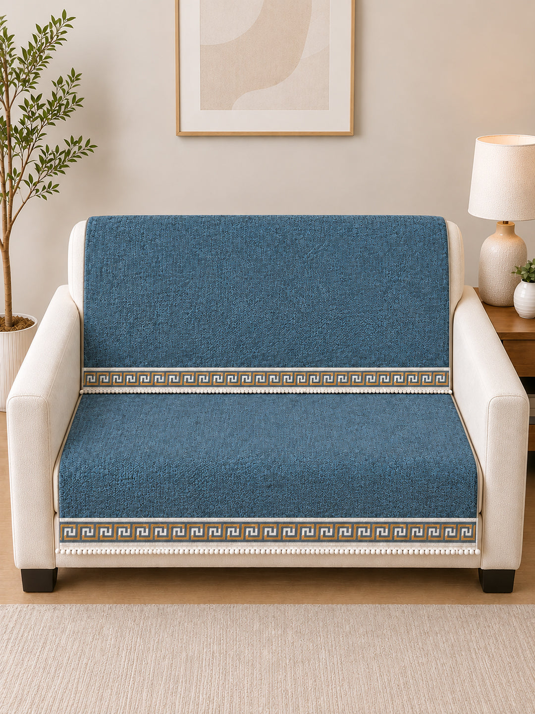 Suede Velvet Sofa Mat 2 Seater Back & Seat | Regal – Slate Grey