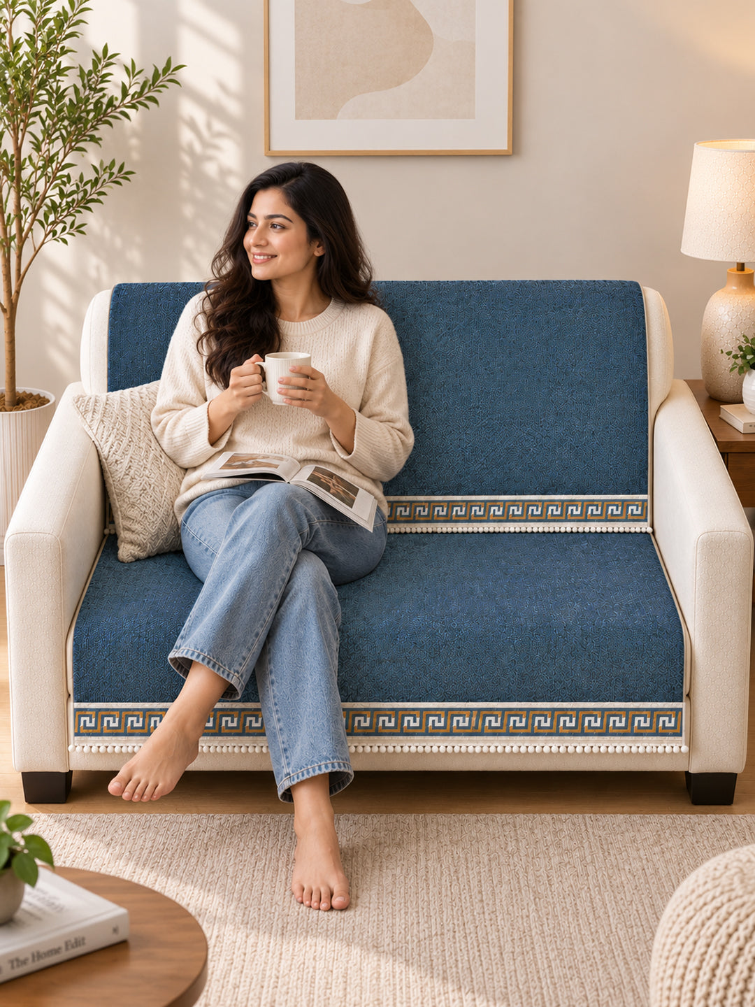 Suede Velvet Sofa Mat 2 Seater Back & Seat | Regal – Slate Grey