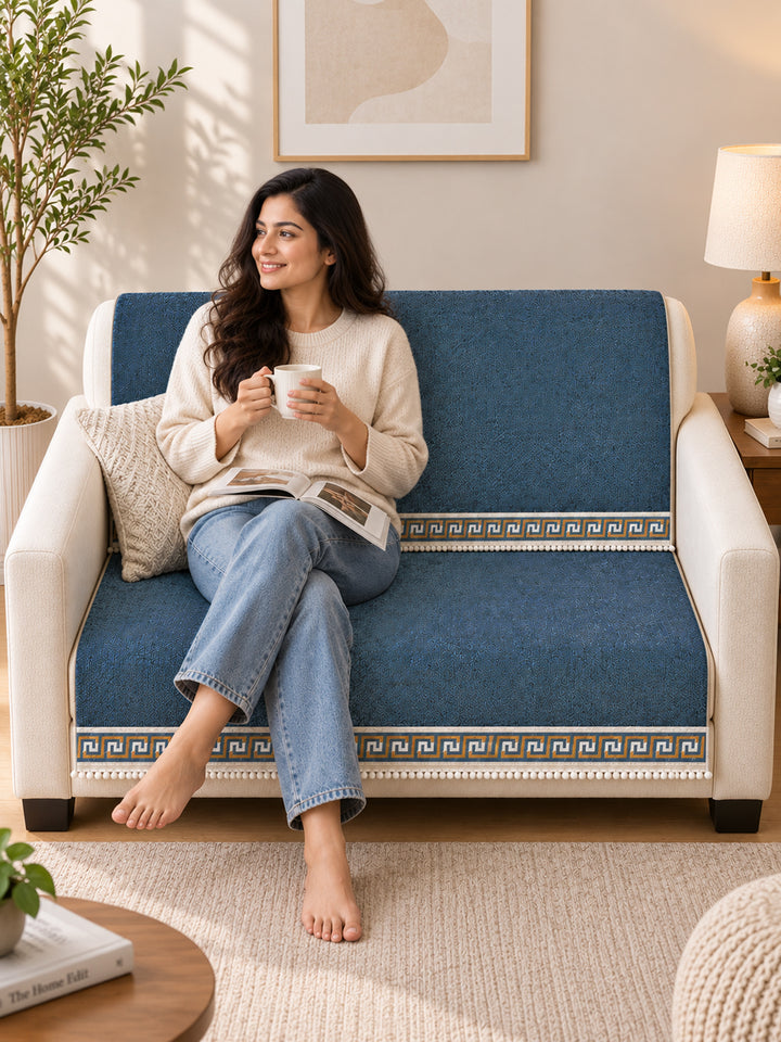 Suede Velvet Sofa Mat 2 Seater Back & Seat | Regal – Slate Grey