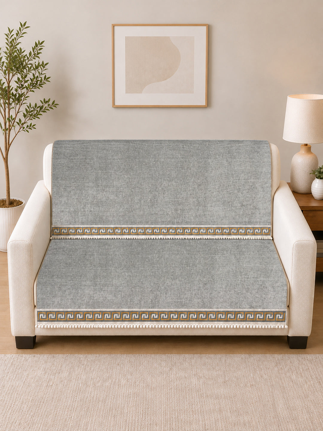 Suede Velvet Sofa Mat 2 Seater Back & Seat | Regal – Mist Grey