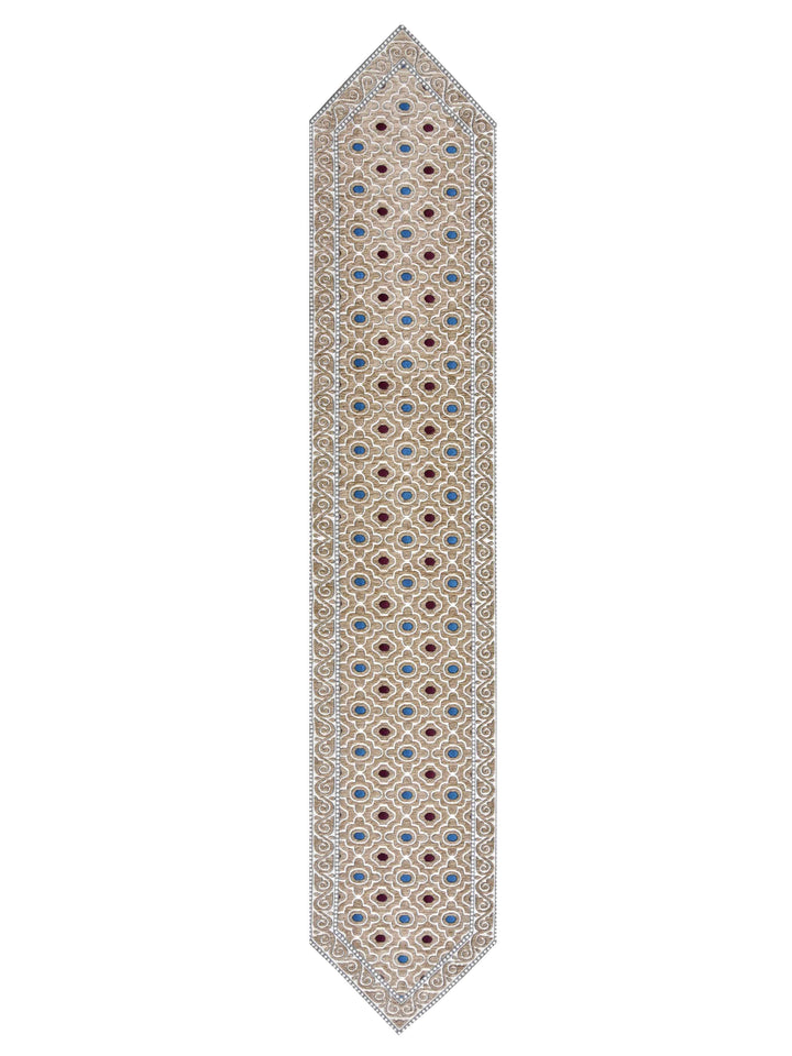 Table Runner; 16x72 Inches; Multicolor On Beige Base