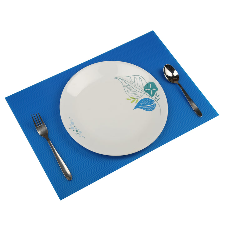 PVC Table Mats, Kitchen & Dining Placement; Set of 6 Pcs; Color - Blue