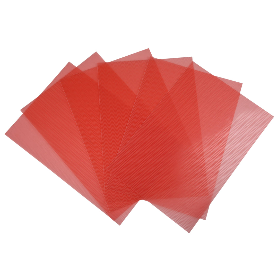 PVC Table Mats, Kitchen & Dining Placement; Set of 6 Pcs; Color - Red