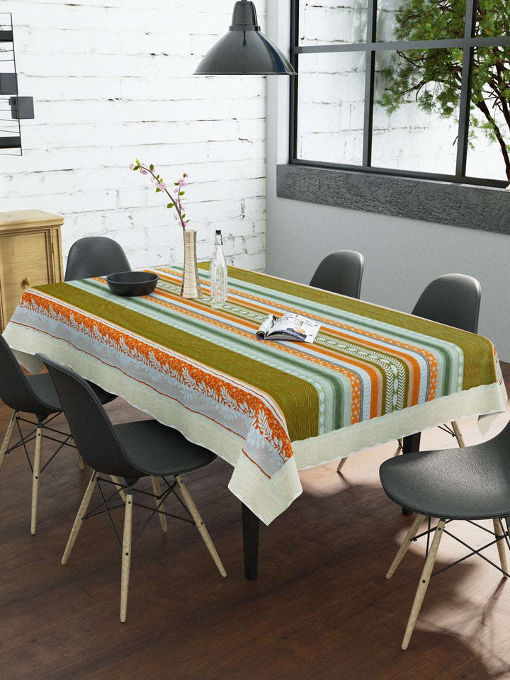 6 Seater Dining Table Cover; Material - PVC; Anti Slip; Multicolor