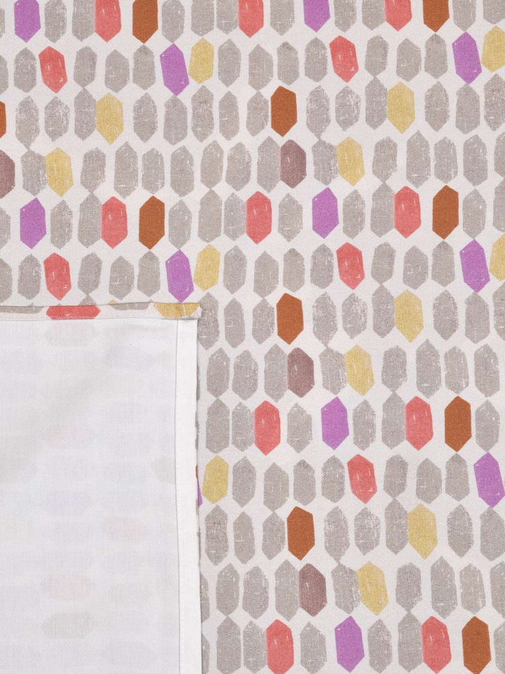 100% Cotton Table Cover 6 Seater, Multicolor Diagonals
