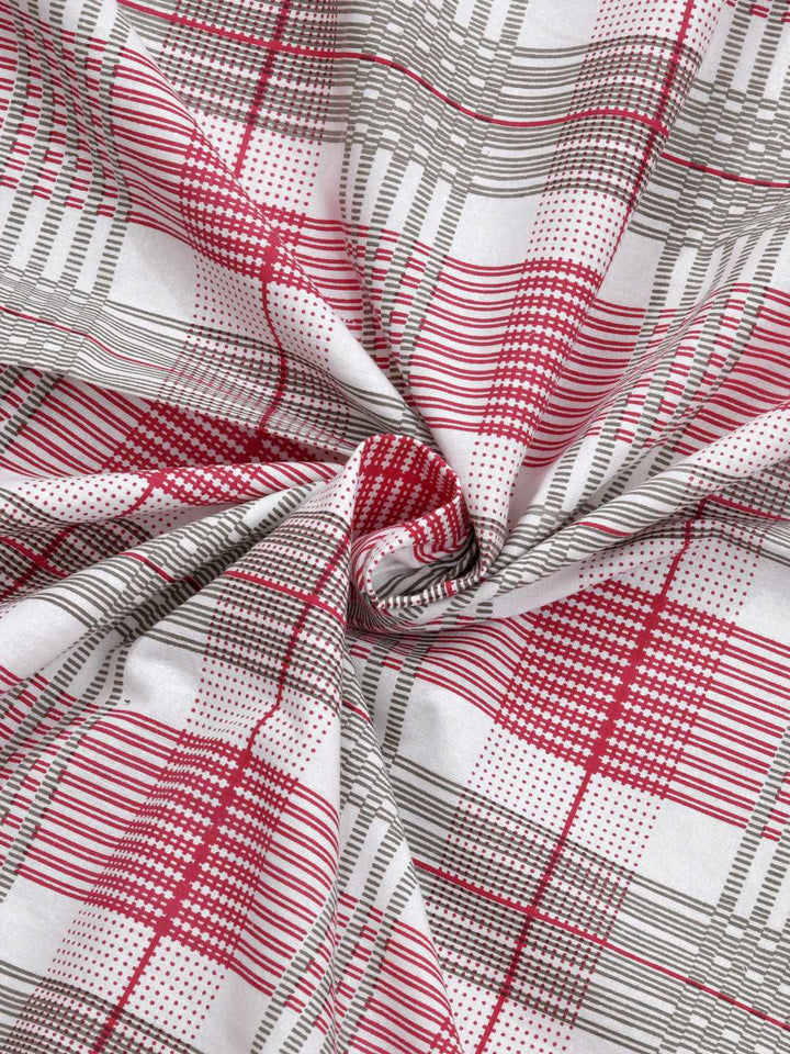 100% Cotton Table Cover 6 Seater, Pink & Grey